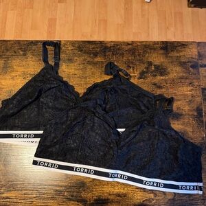2 Torrid Black Lace Bralettes
